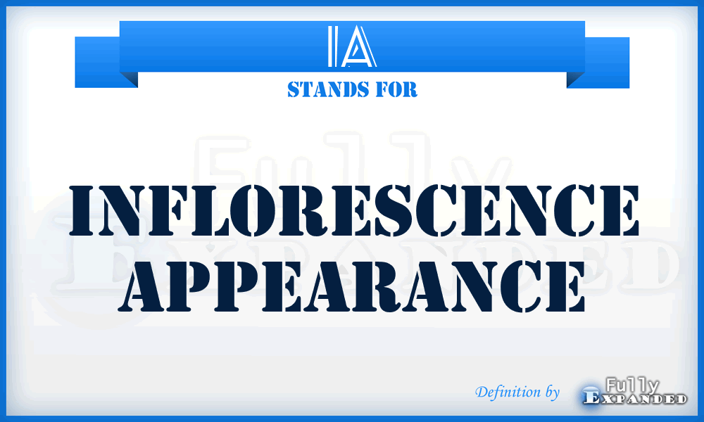 IA - Inflorescence Appearance