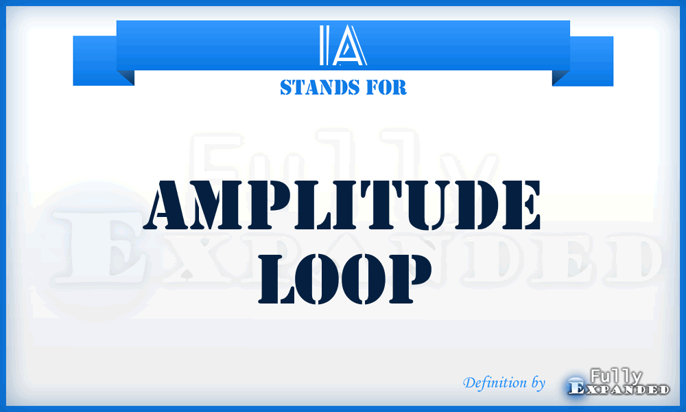 IA - amplitude loop