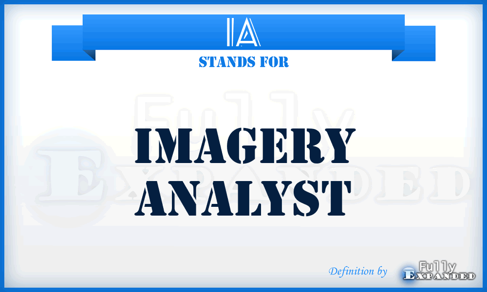 IA - imagery analyst