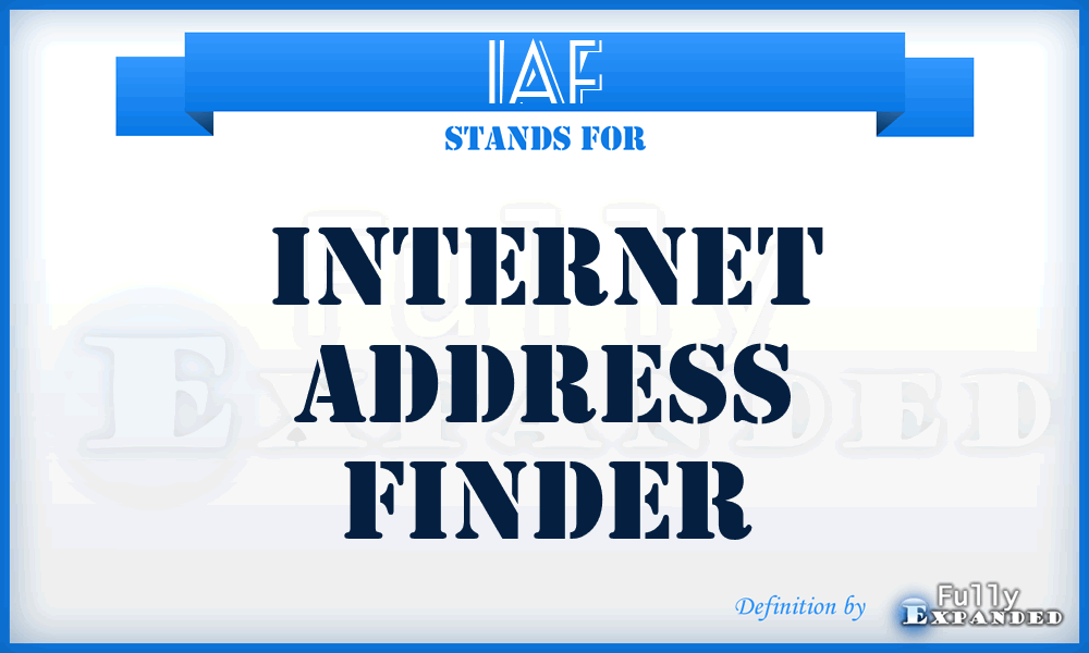 IAF - Internet Address Finder