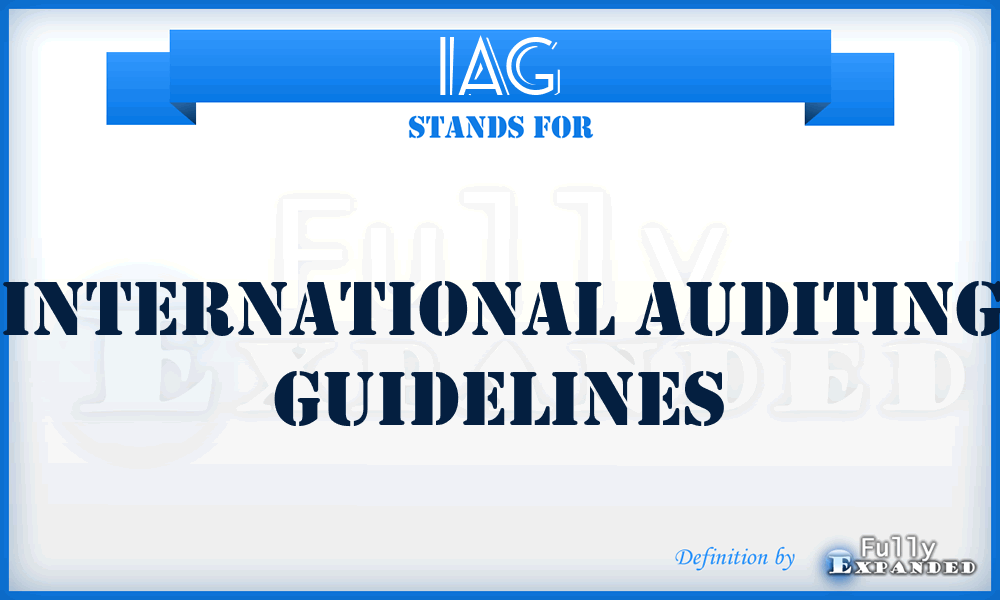 IAG - International Auditing Guidelines