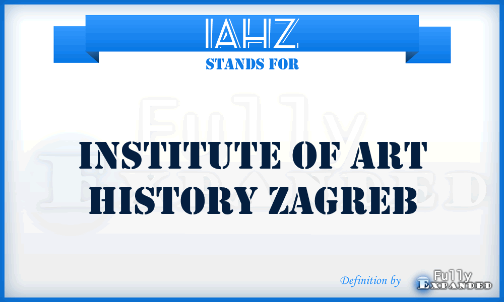 IAHZ - Institute of Art History Zagreb