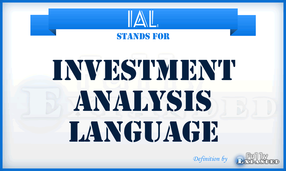 IAL - investment analysis language