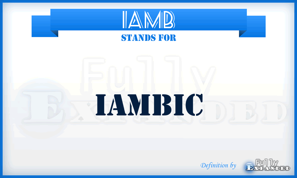 IAMB - Iambic
