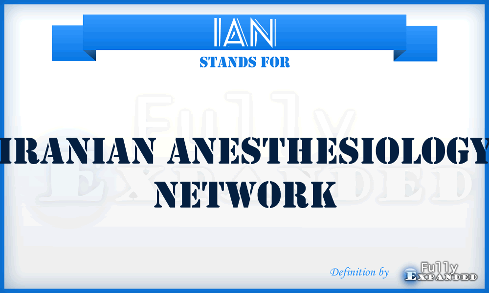 IAN - Iranian Anesthesiology Network