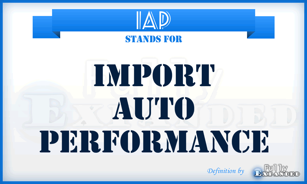 IAP - Import Auto Performance