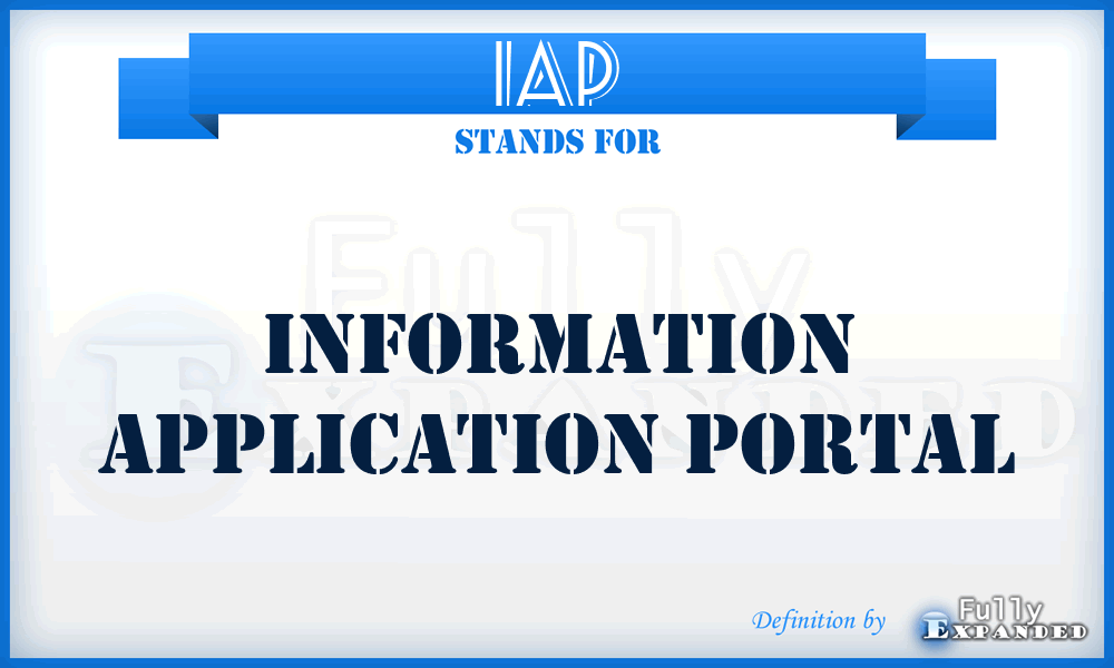 IAP - Information Application Portal