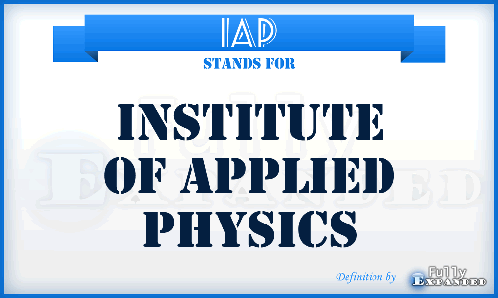 IAP - Institute of Applied Physics