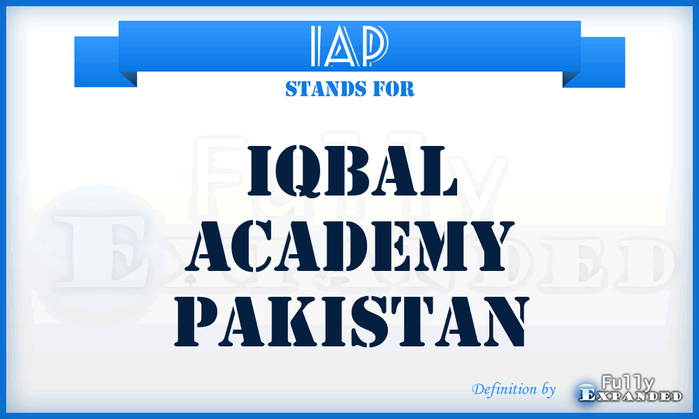 IAP - Iqbal Academy Pakistan