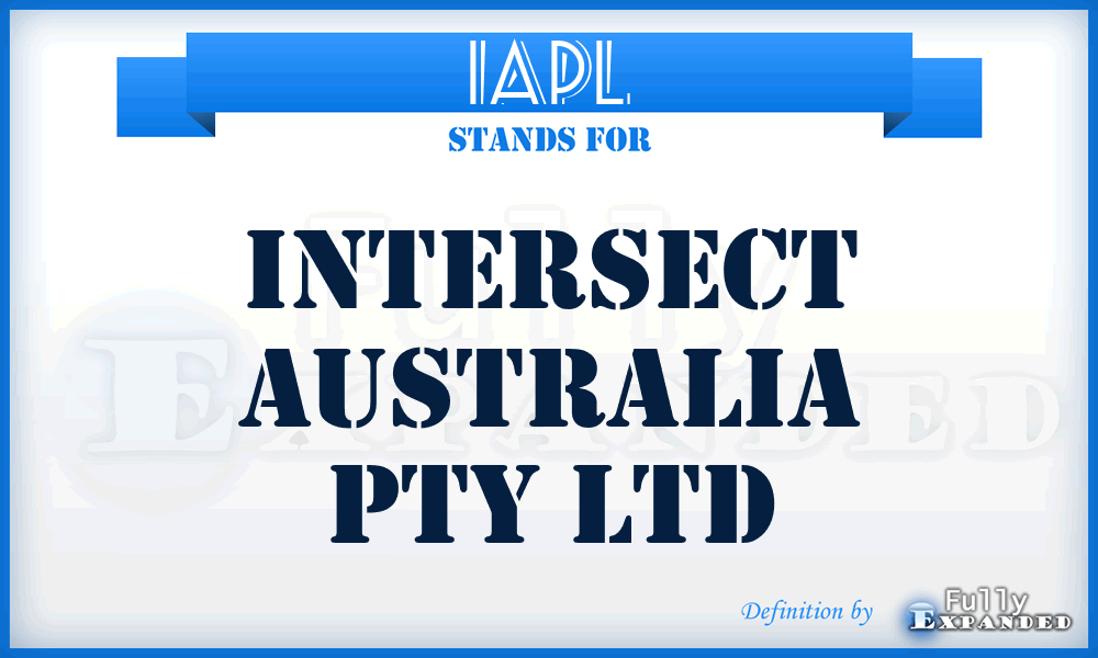 IAPL - Intersect Australia Pty Ltd