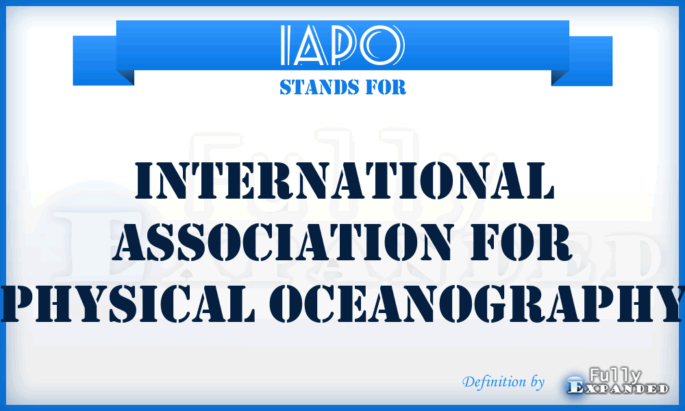 IAPO - International Association for Physical Oceanography