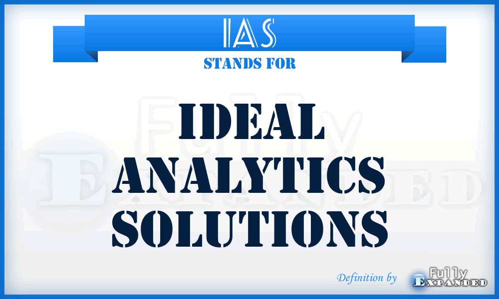 IAS - Ideal Analytics Solutions