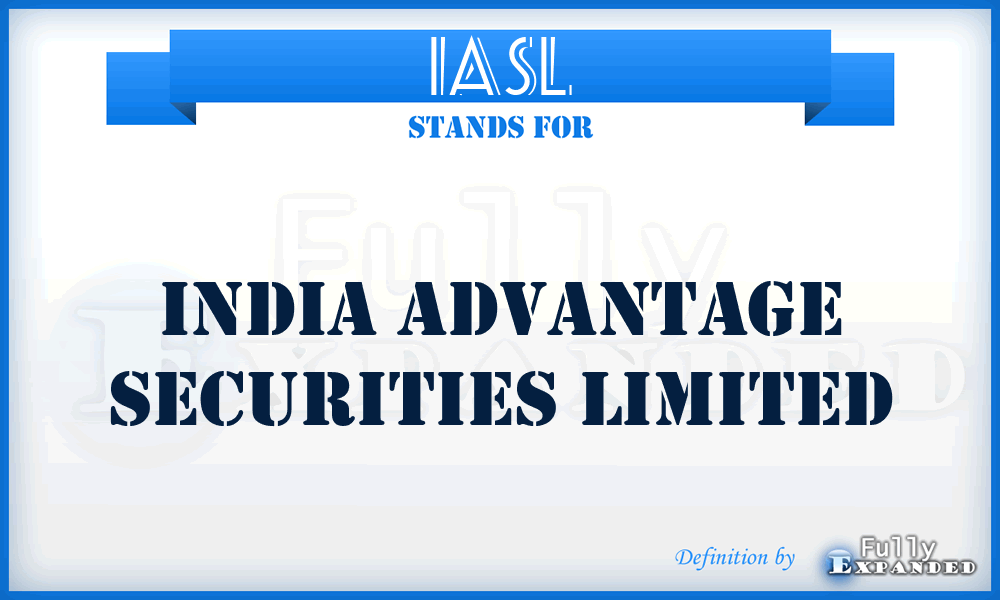 IASL - India Advantage Securities Limited