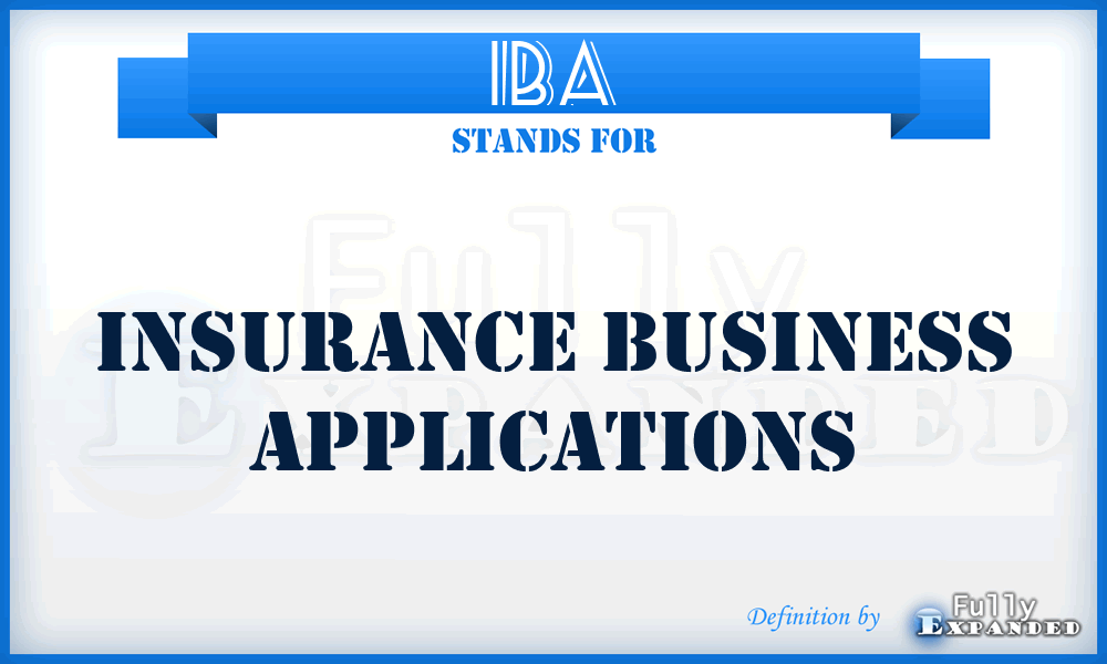 IBA - Insurance Business Applications