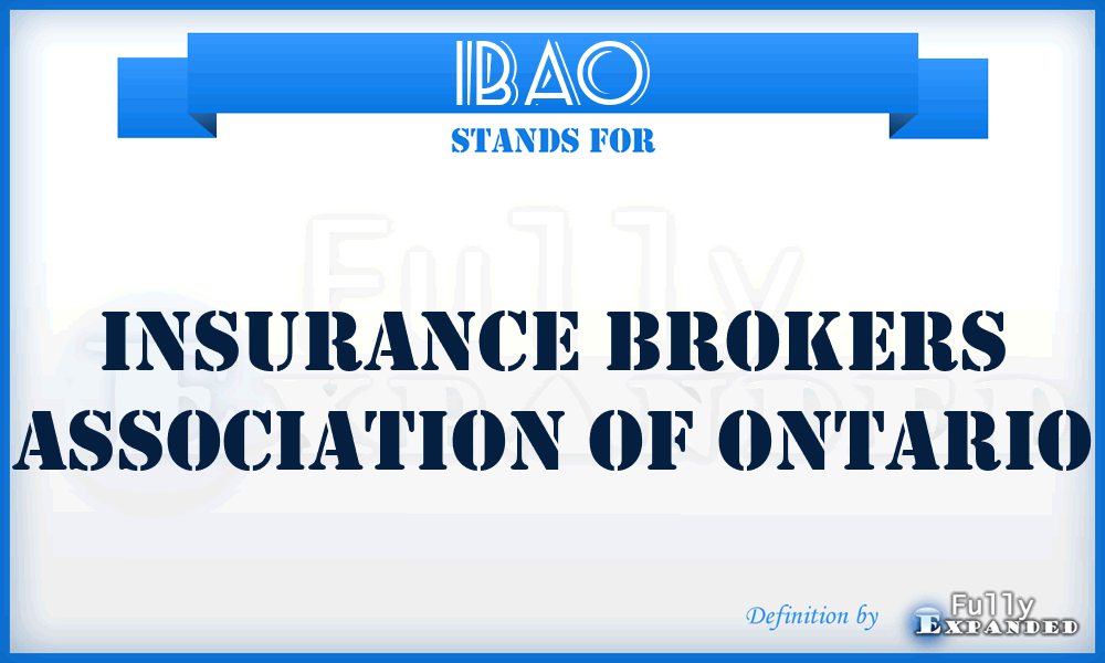 IBAO - Insurance Brokers Association of Ontario