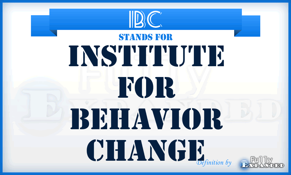 IBC - Institute for Behavior Change