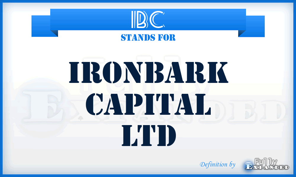 IBC - Ironbark Capital Ltd