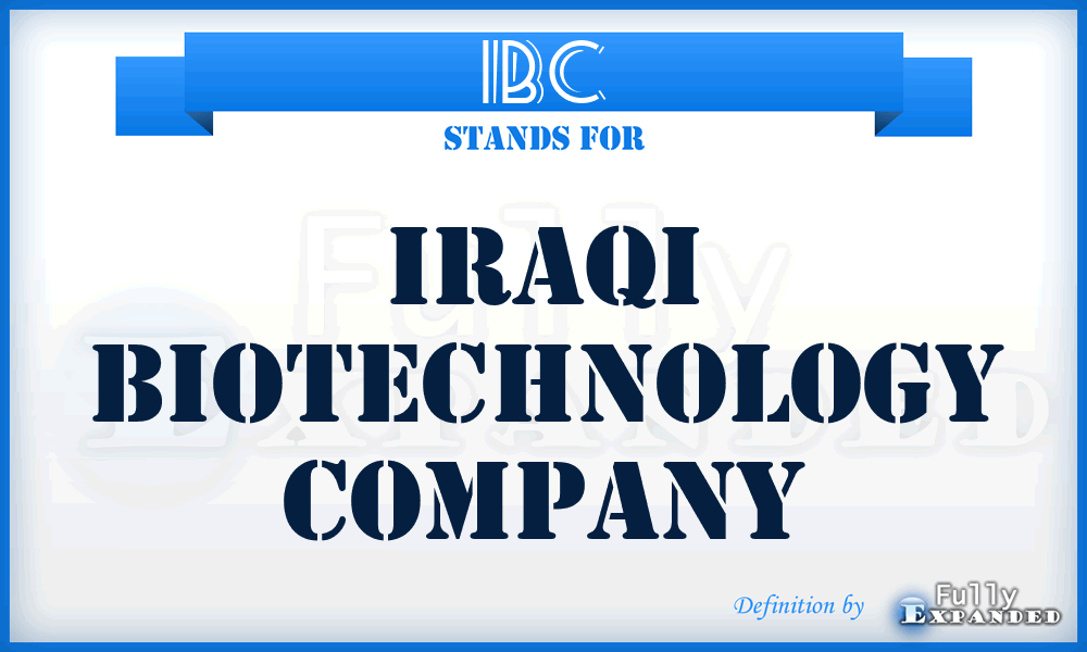IBC - Iraqi Biotechnology Company