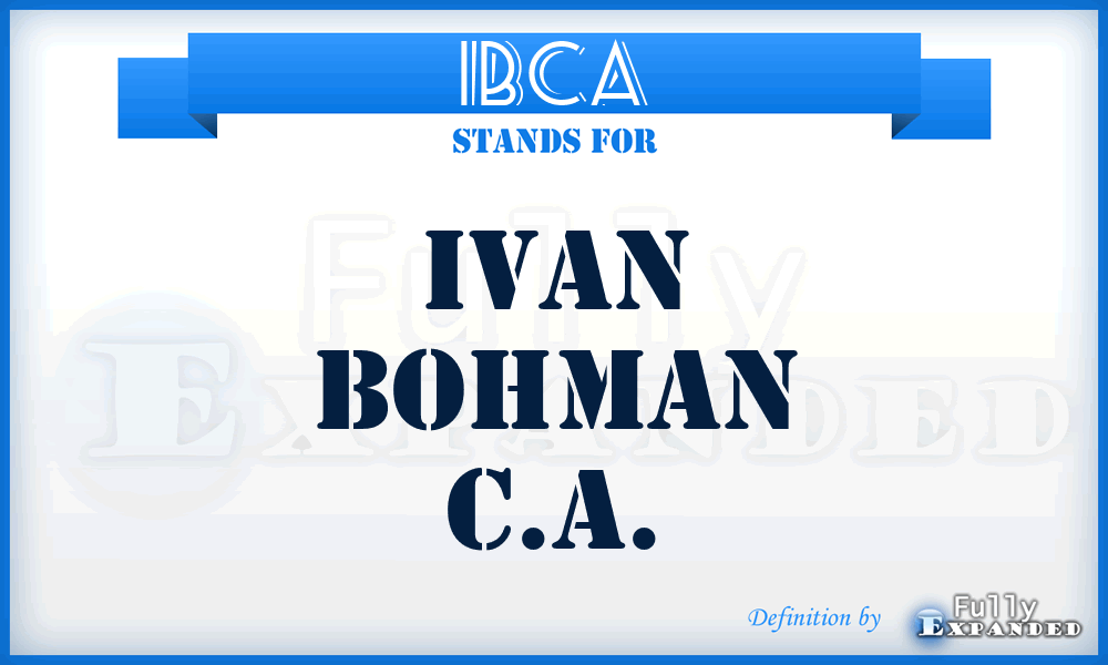 IBCA - Ivan Bohman C.A.