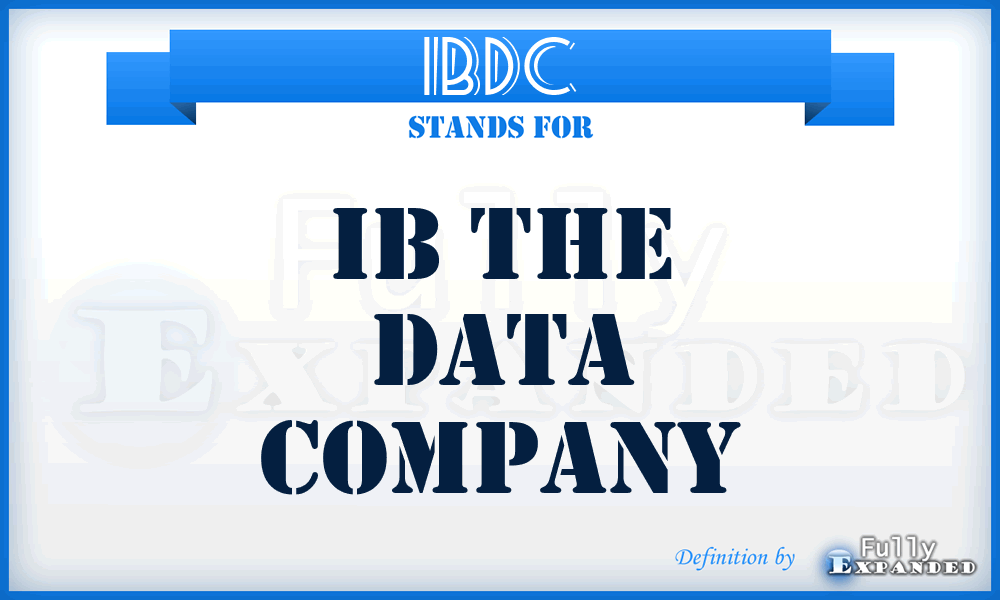 IBDC - IB the Data Company