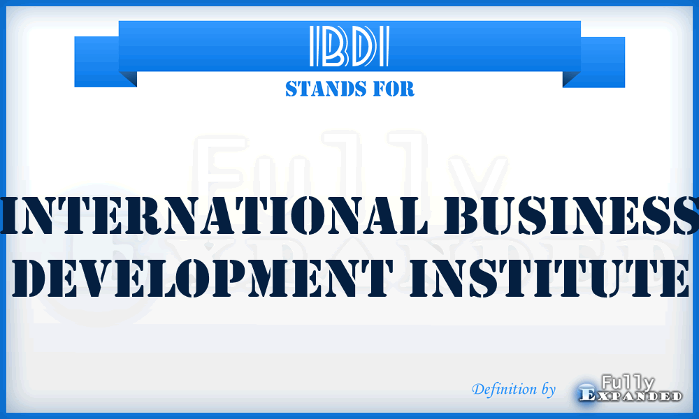 IBDI - International Business Development Institute