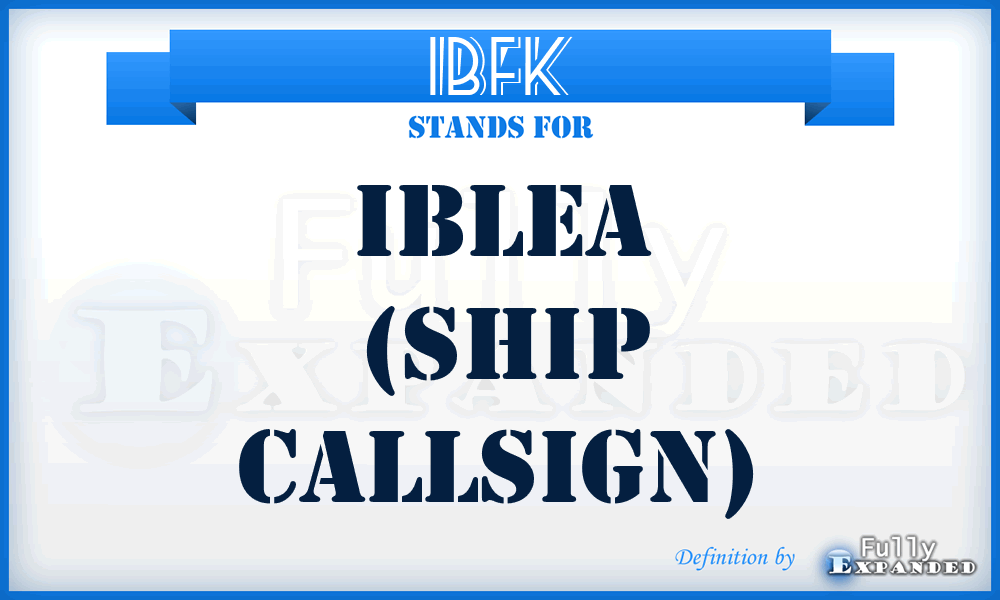 IBFK - Iblea (ship callsign)