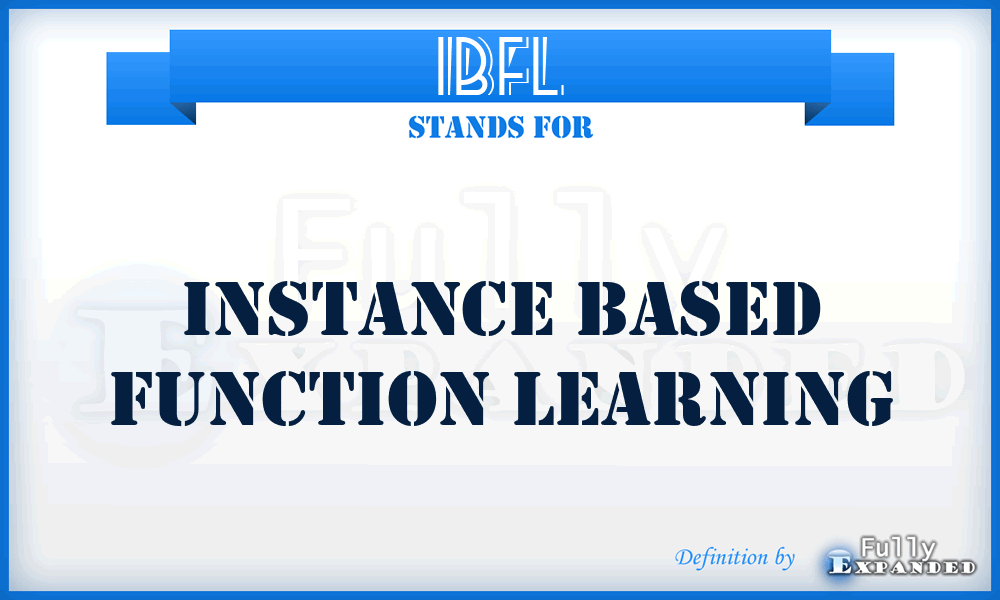 IBFL - Instance Based Function Learning