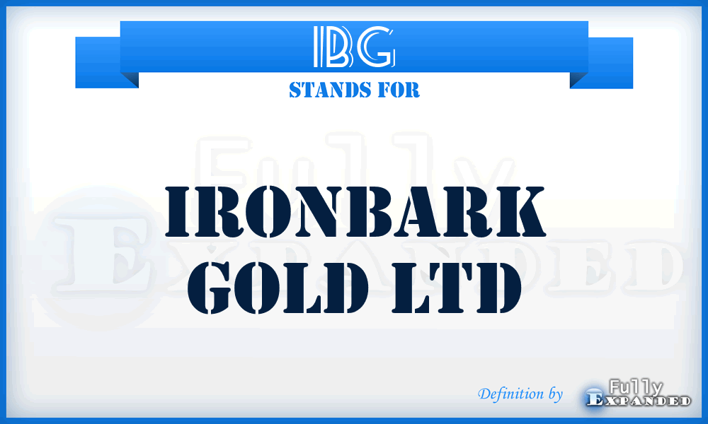 IBG - Ironbark Gold Ltd