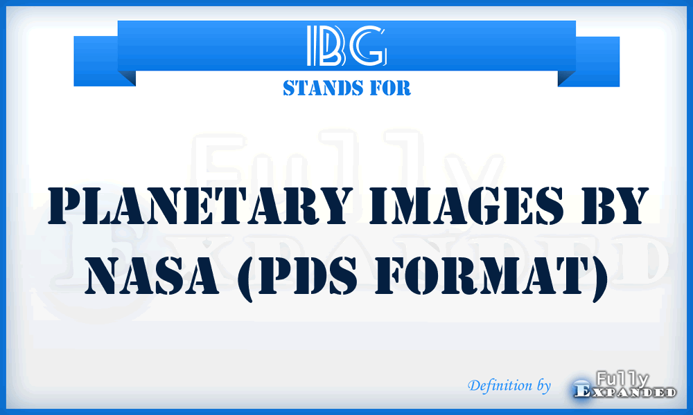 IBG - Planetary images by NASA (PDS format)