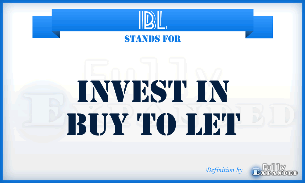 IBL - Invest in Buy to Let