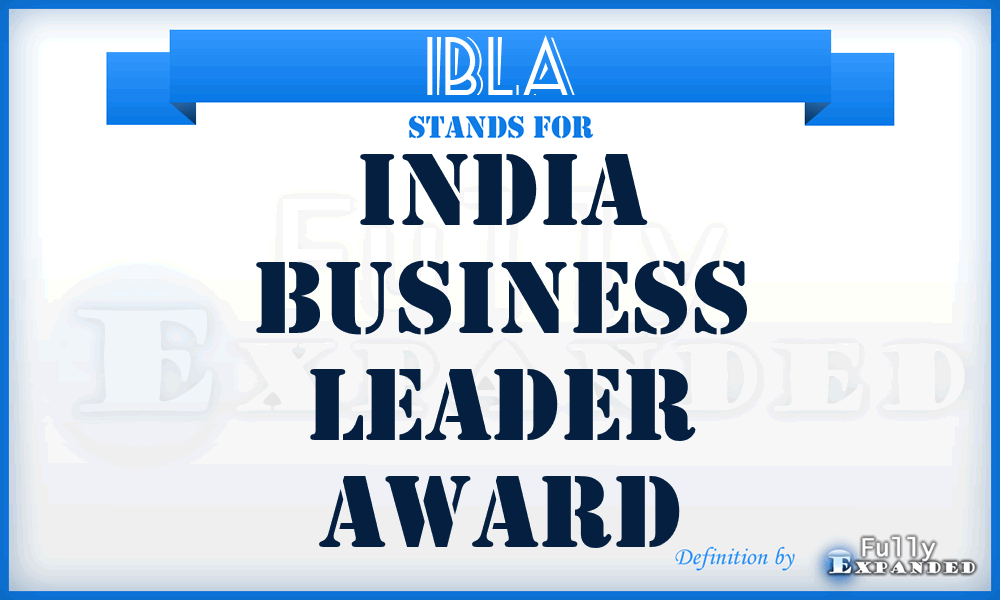 IBLA - India Business Leader Award