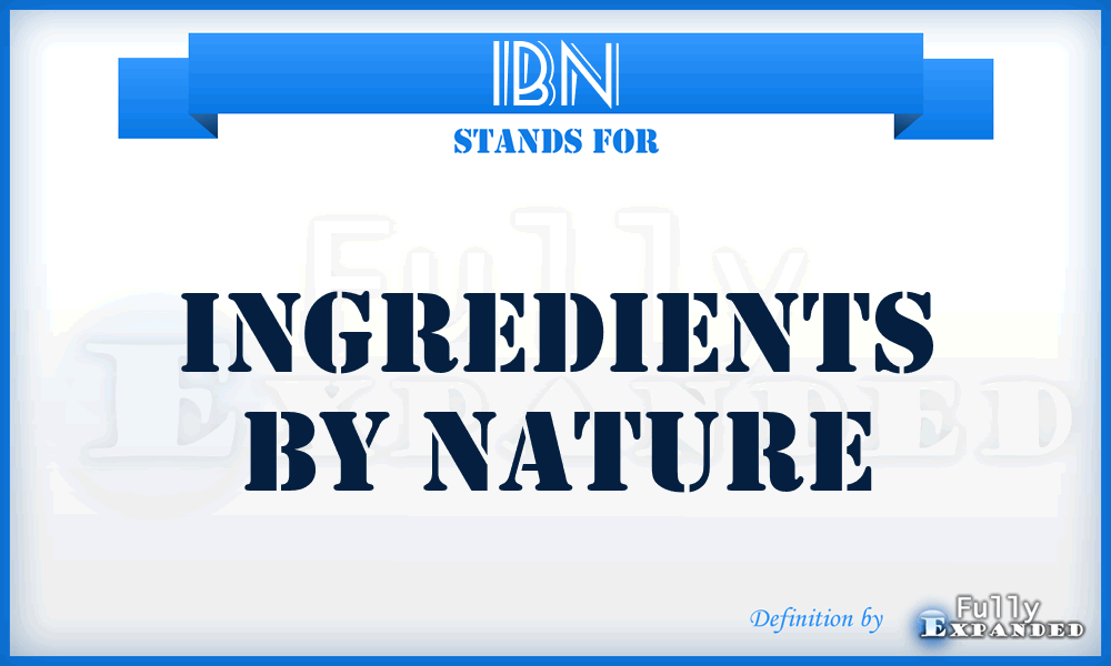 IBN - Ingredients By Nature