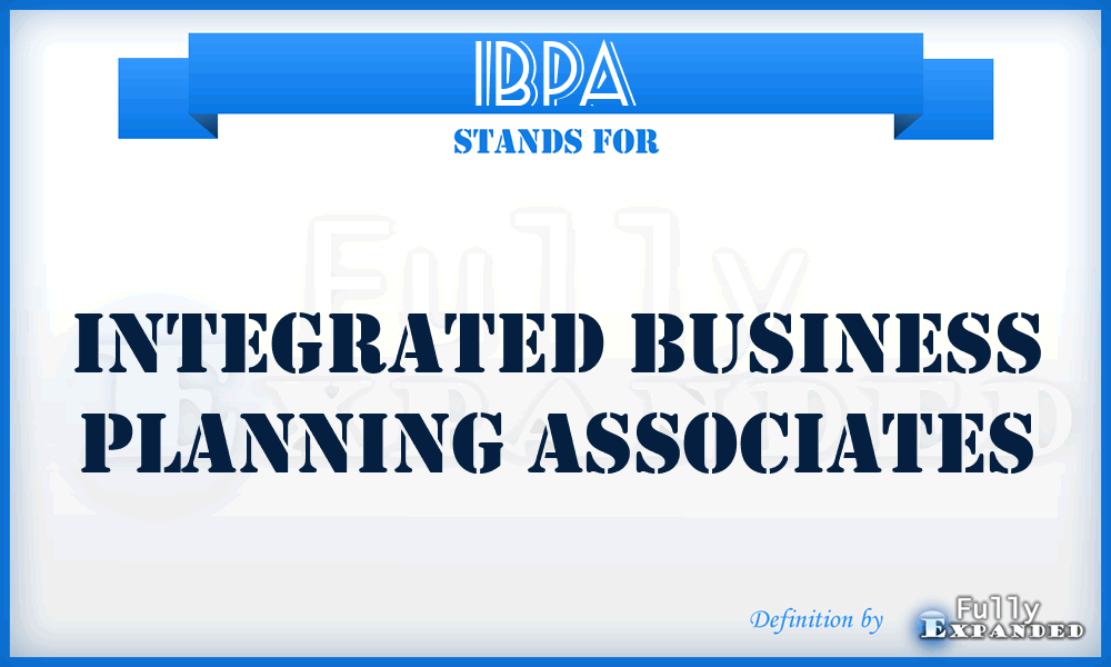 IBPA - Integrated Business Planning Associates