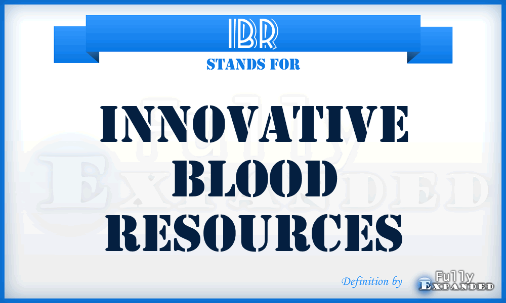 IBR - Innovative Blood Resources