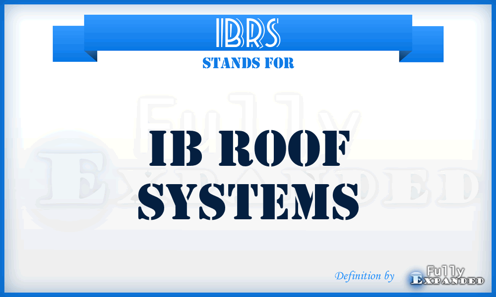 IBRS - IB Roof Systems