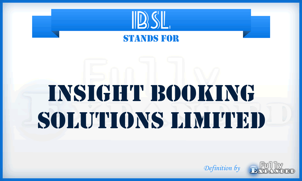 IBSL - Insight Booking Solutions Limited