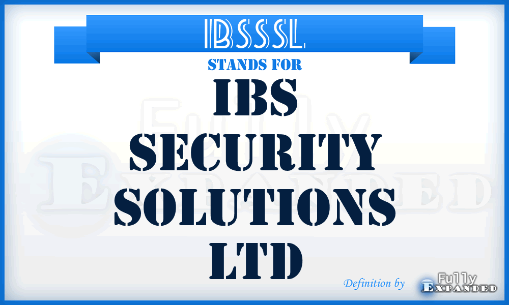 IBSSSL - IBS Security Solutions Ltd