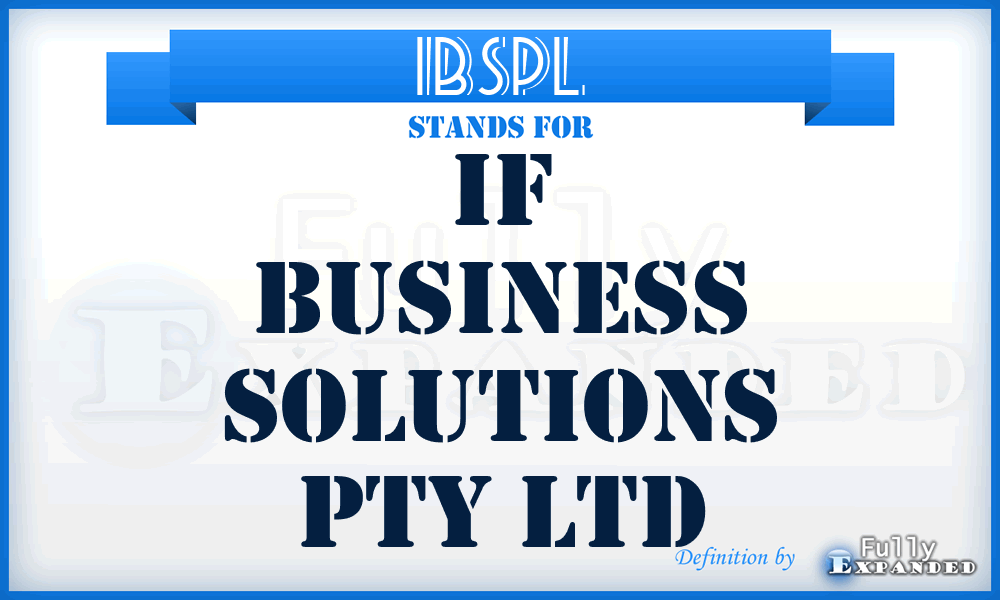 IBSPL - If Business Solutions Pty Ltd