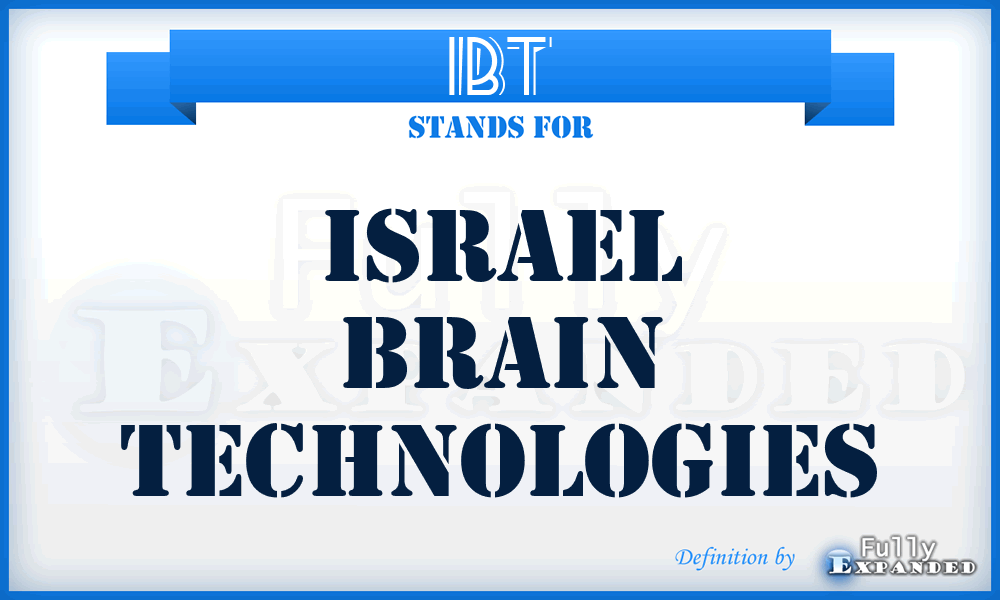 IBT - Israel Brain Technologies