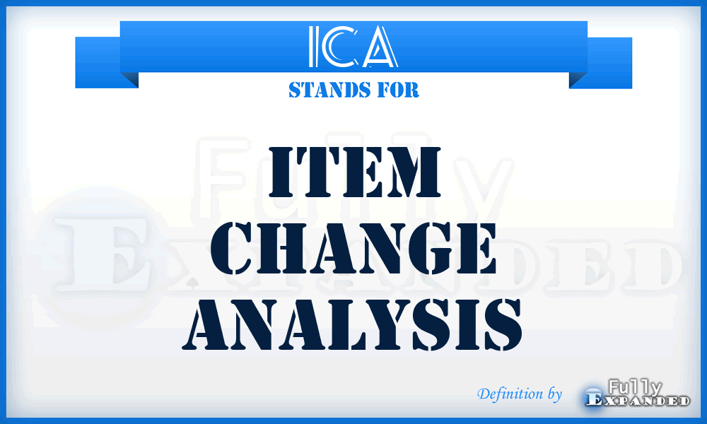 ICA - Item Change Analysis