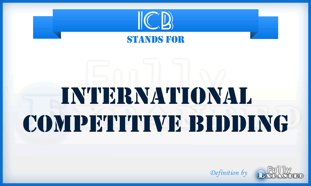 ICB - international competitive bidding