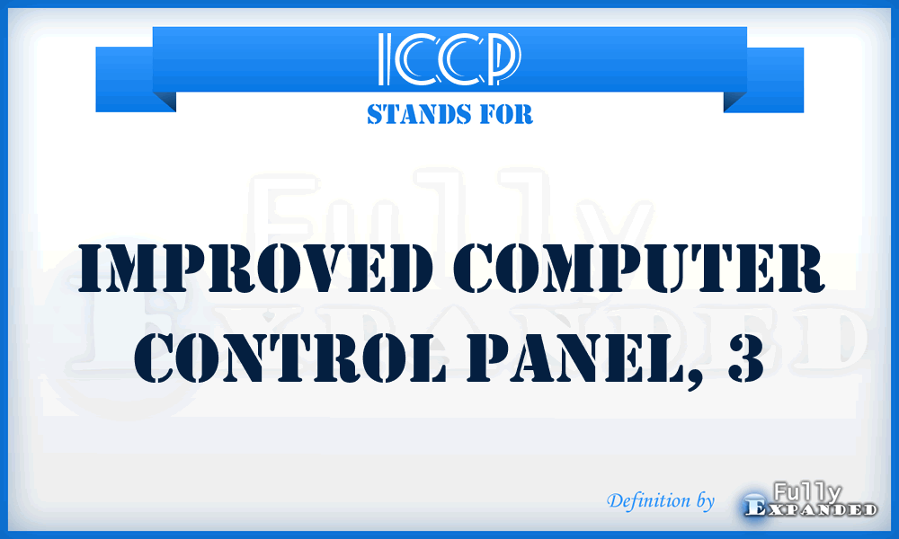 ICCP - improved computer control panel, 3