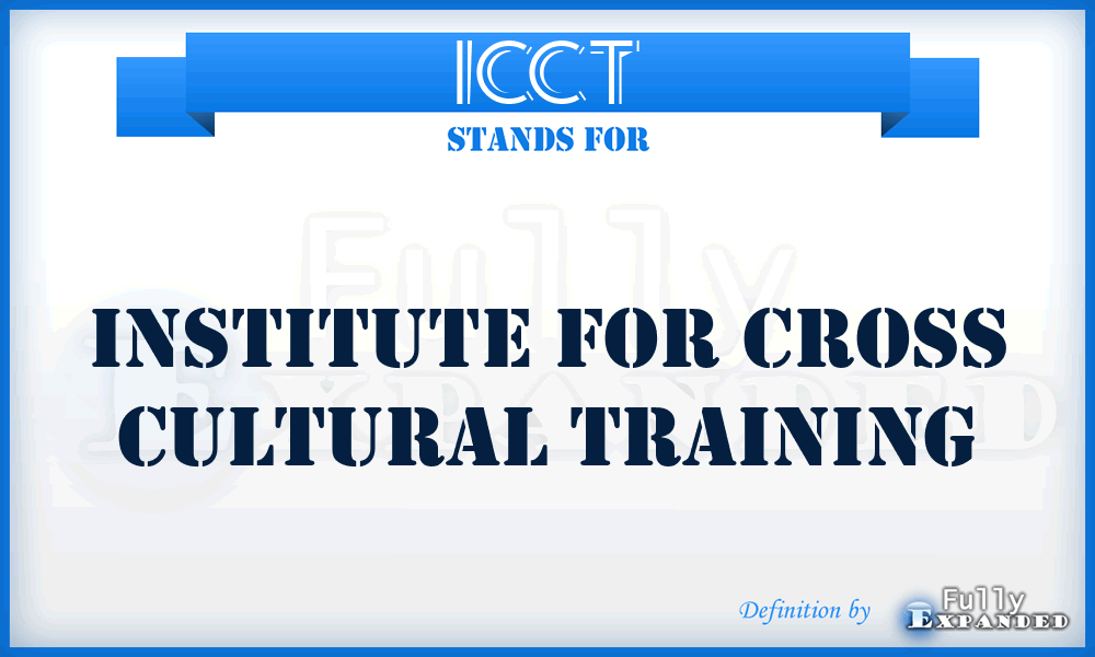 ICCT - Institute For Cross Cultural Training