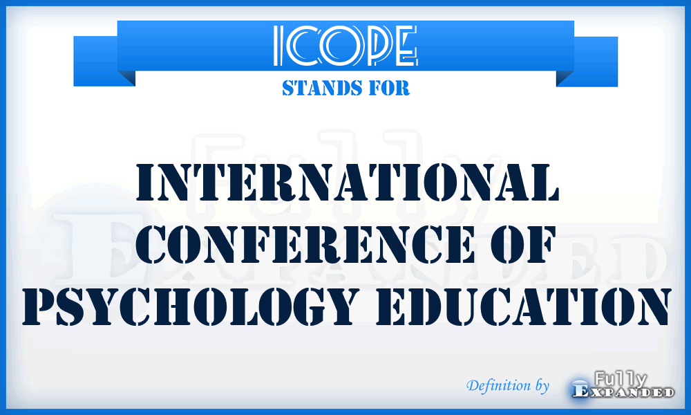ICOPE - International Conference Of Psychology Education