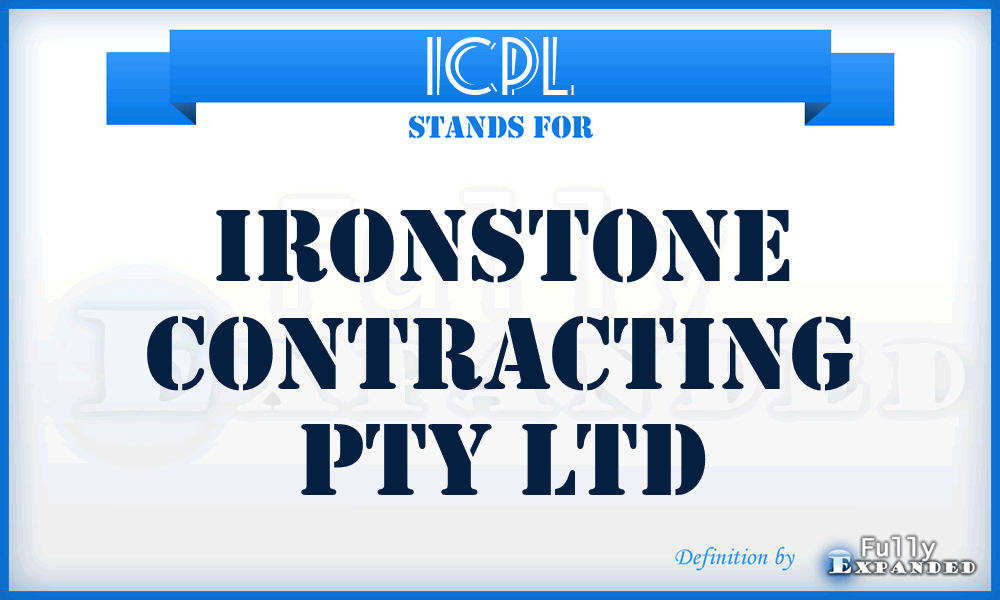 ICPL - Ironstone Contracting Pty Ltd