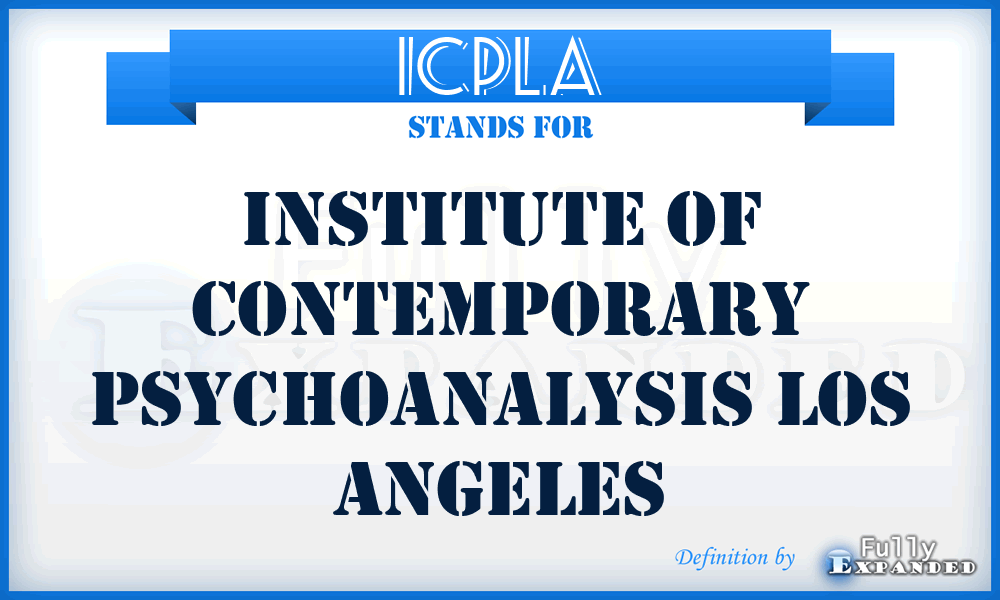 ICPLA - Institute of Contemporary Psychoanalysis Los Angeles