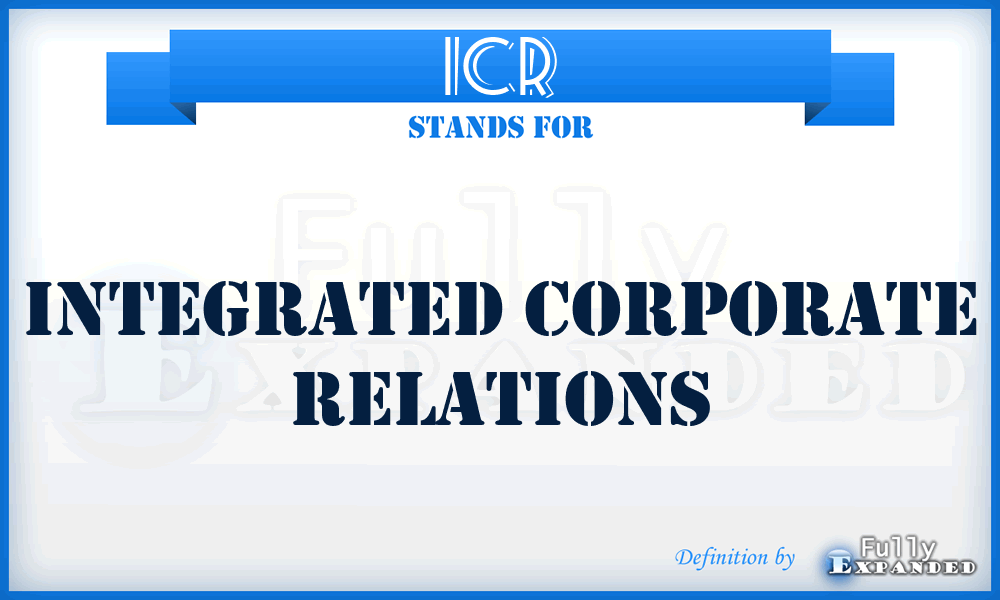ICR - Integrated Corporate Relations