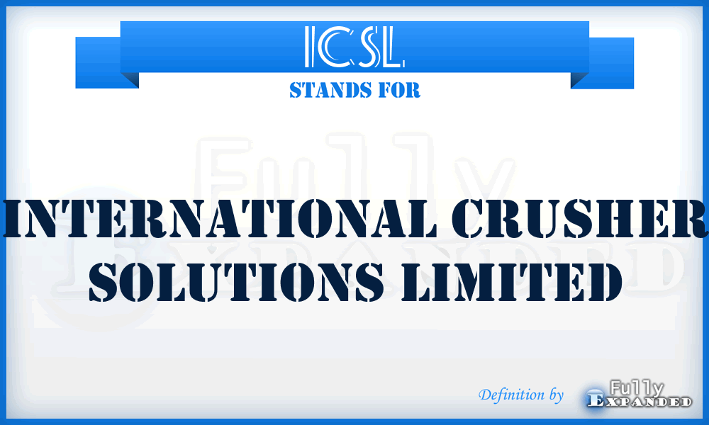 ICSL - International Crusher Solutions Limited