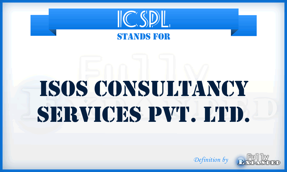 ICSPL - Isos Consultancy Services Pvt. Ltd.