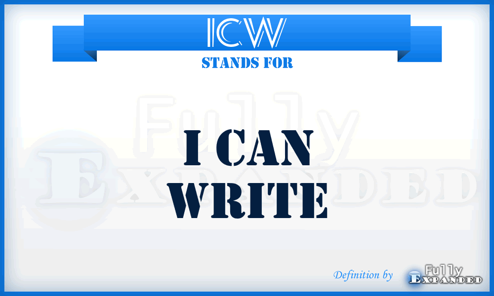 ICW - I Can Write